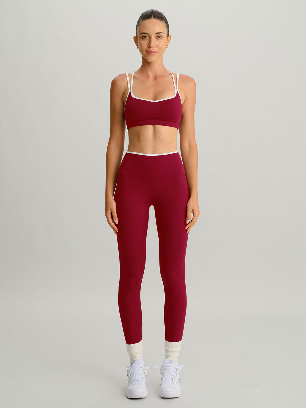 Wine Red X Cross Sports Bra - Light Support