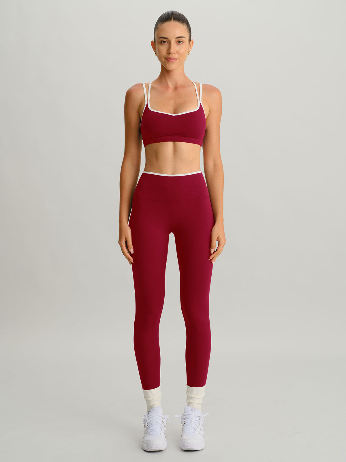 Wine Red X Cross Sports Bra - Light Support