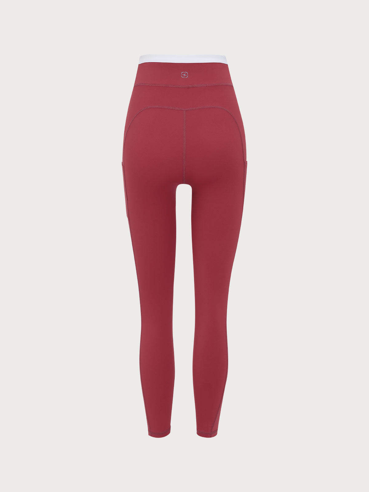 Dark Red Natural V-Waisted Leggings 25"