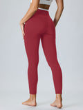 Dark Red Natural V-Waisted Leggings 25"