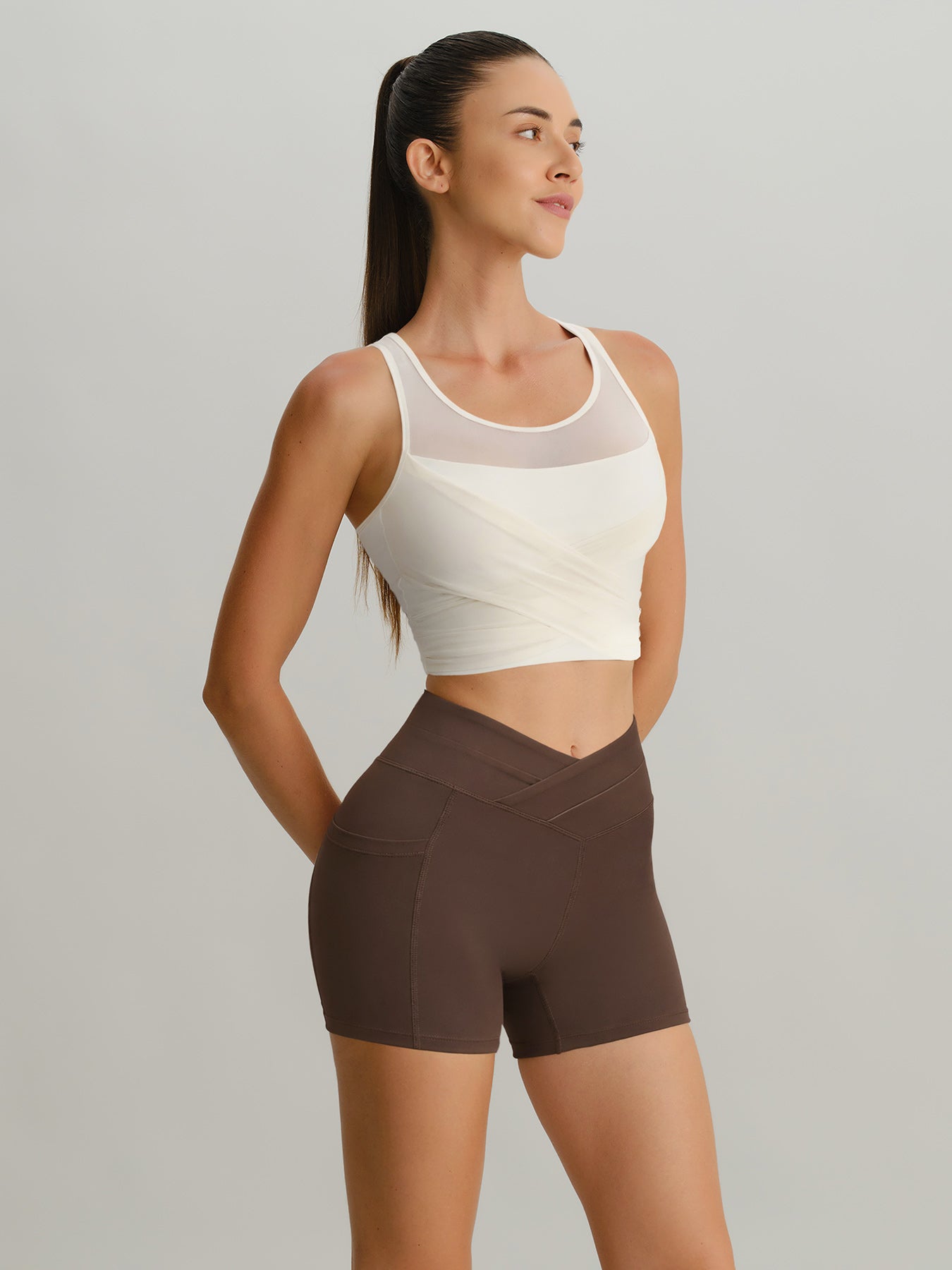 Coffee High Waisted Shorts 3"