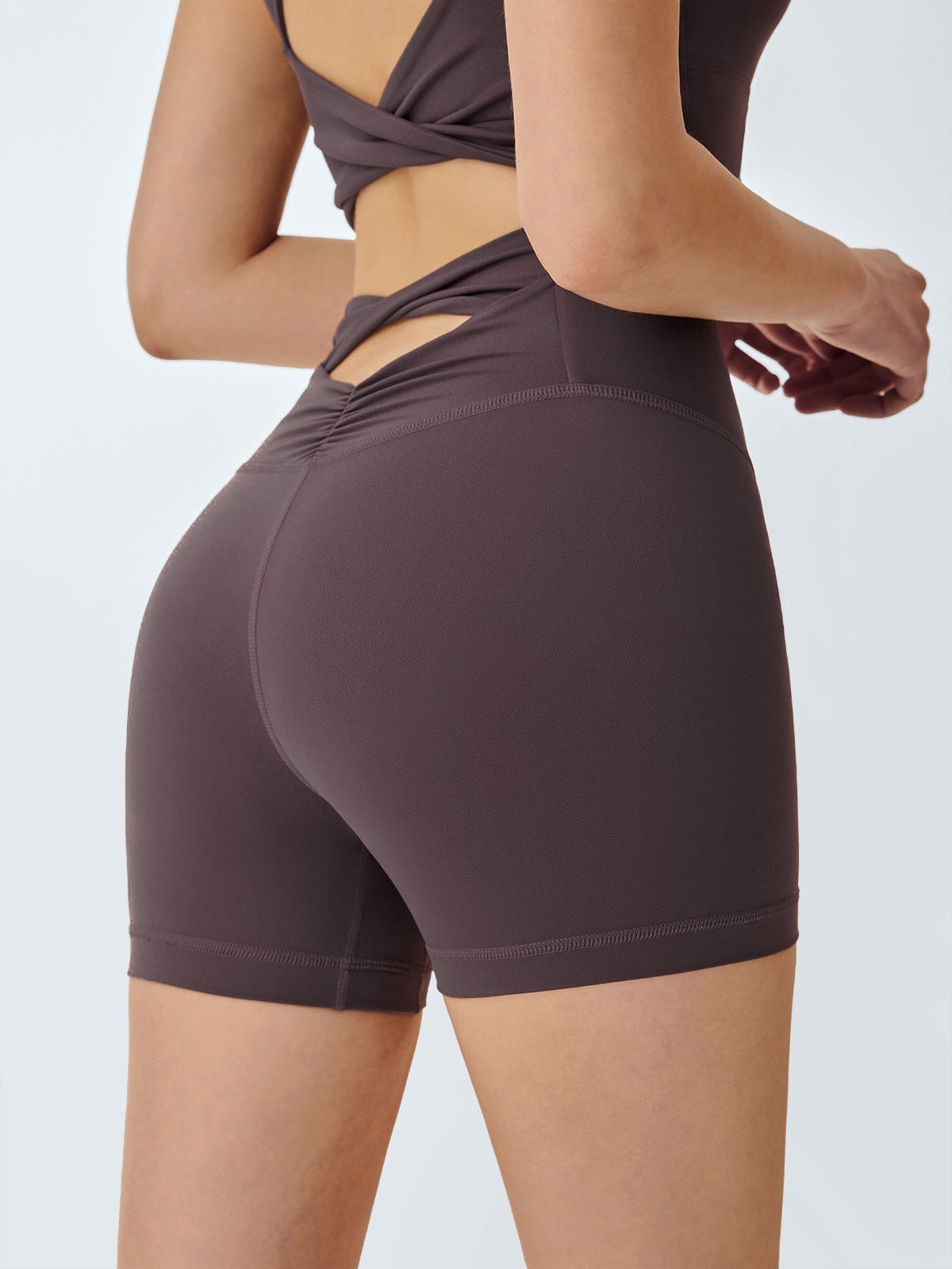 Purple Cut Out Shorts 3"