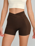 Coffee High Waisted Shorts 3"