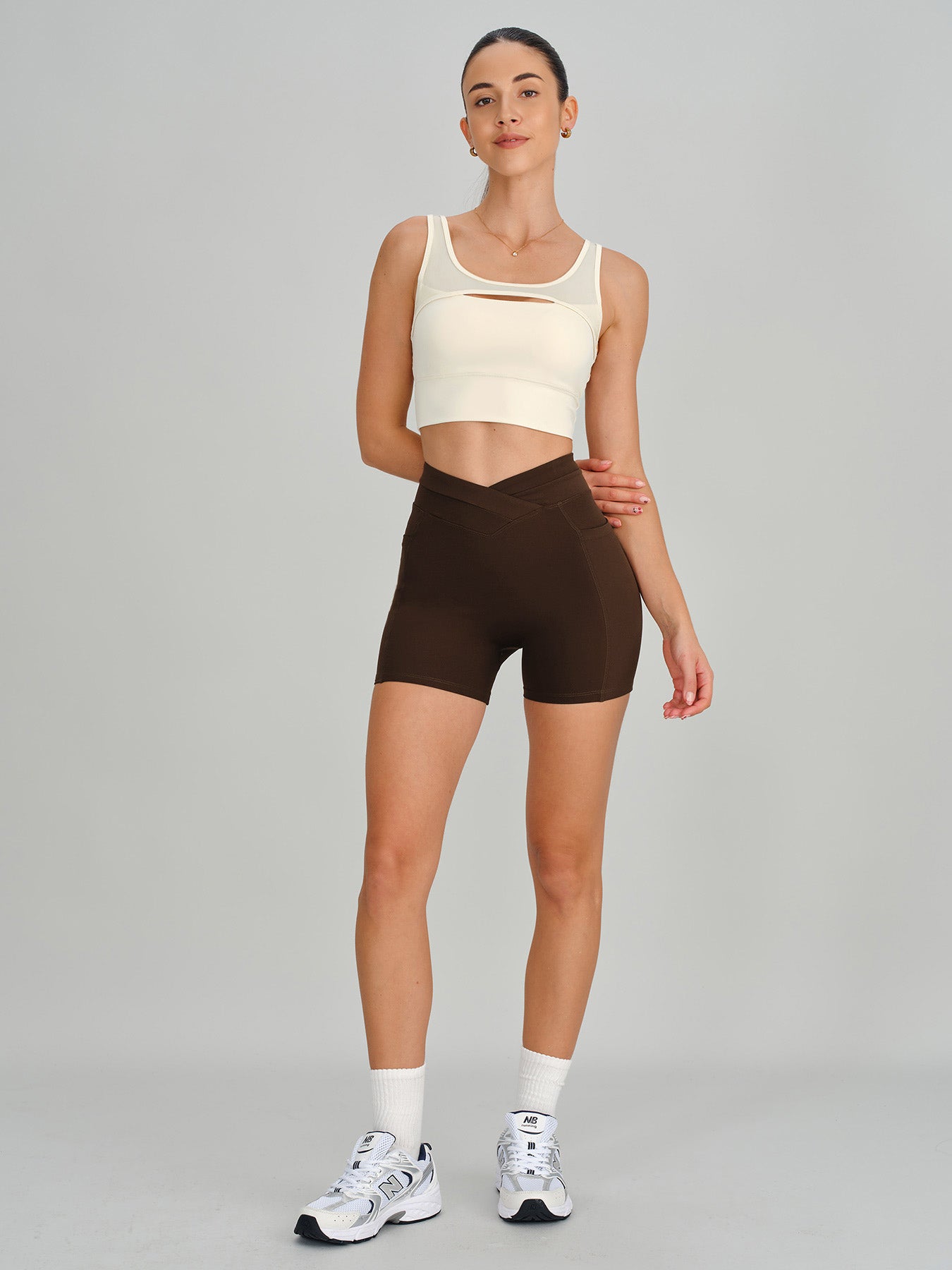 Coffee High Waisted Shorts 3"
