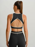 Black Round Neck Line Tank Top