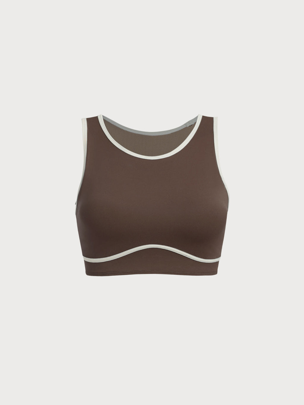 Coffee Round Neck Line Tank Top