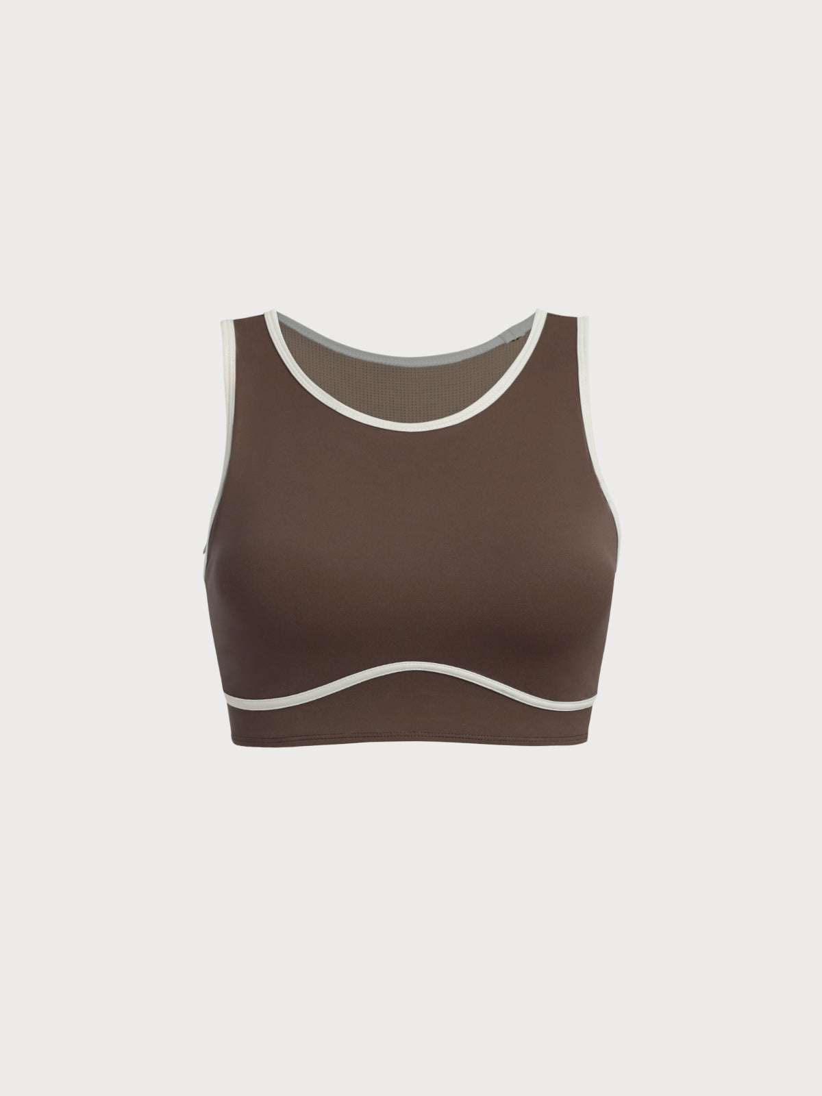 Coffee Round Neck Line Tank Top