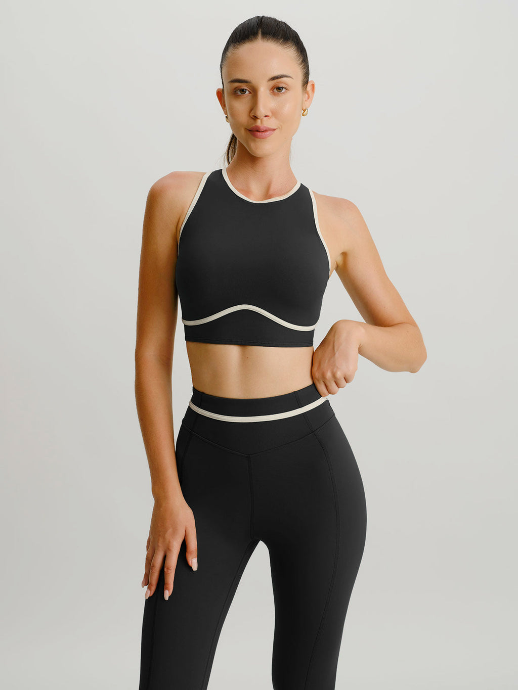 Black Round Neck Line Tank Top