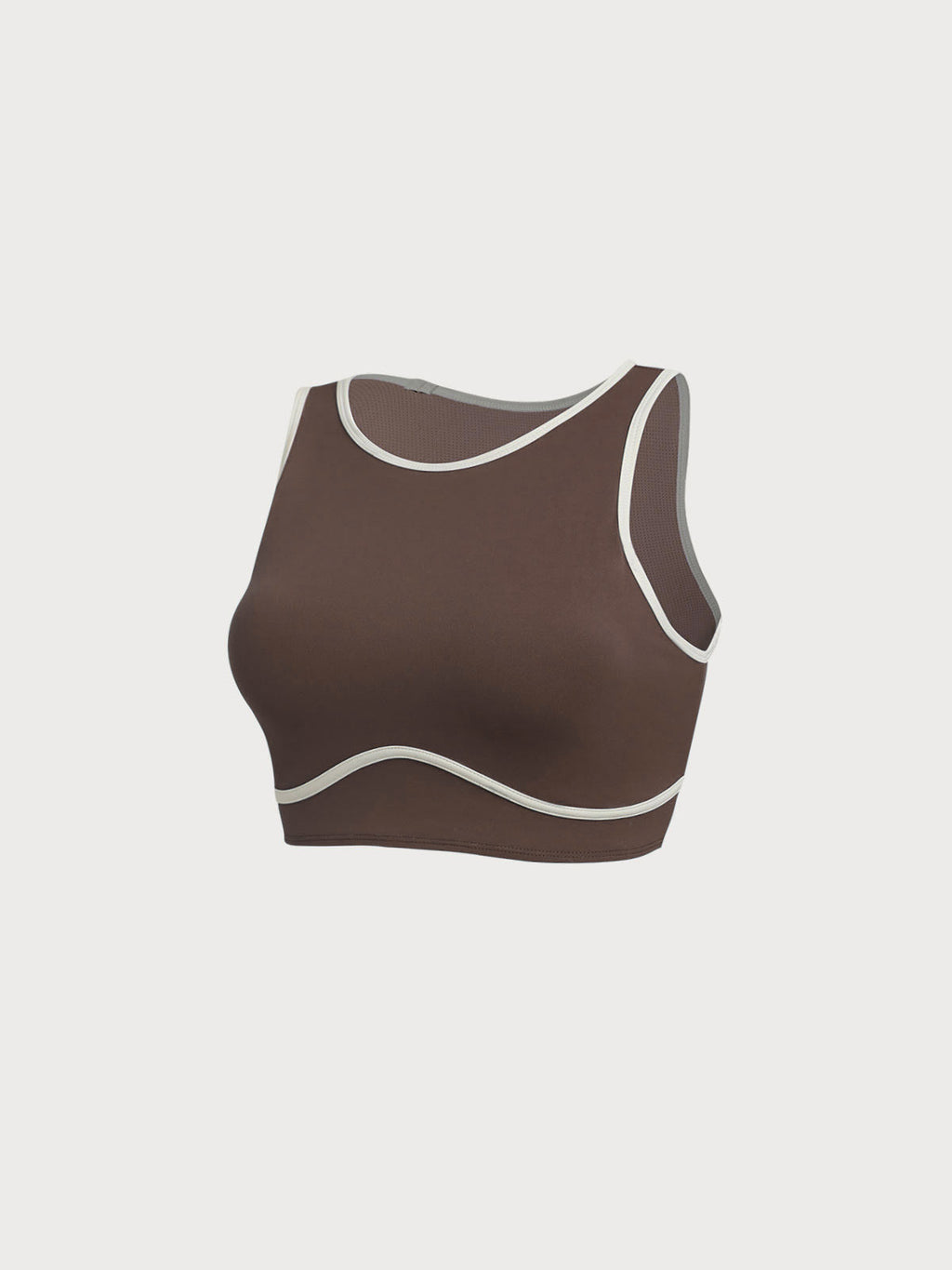 Coffee Round Neck Line Tank Top