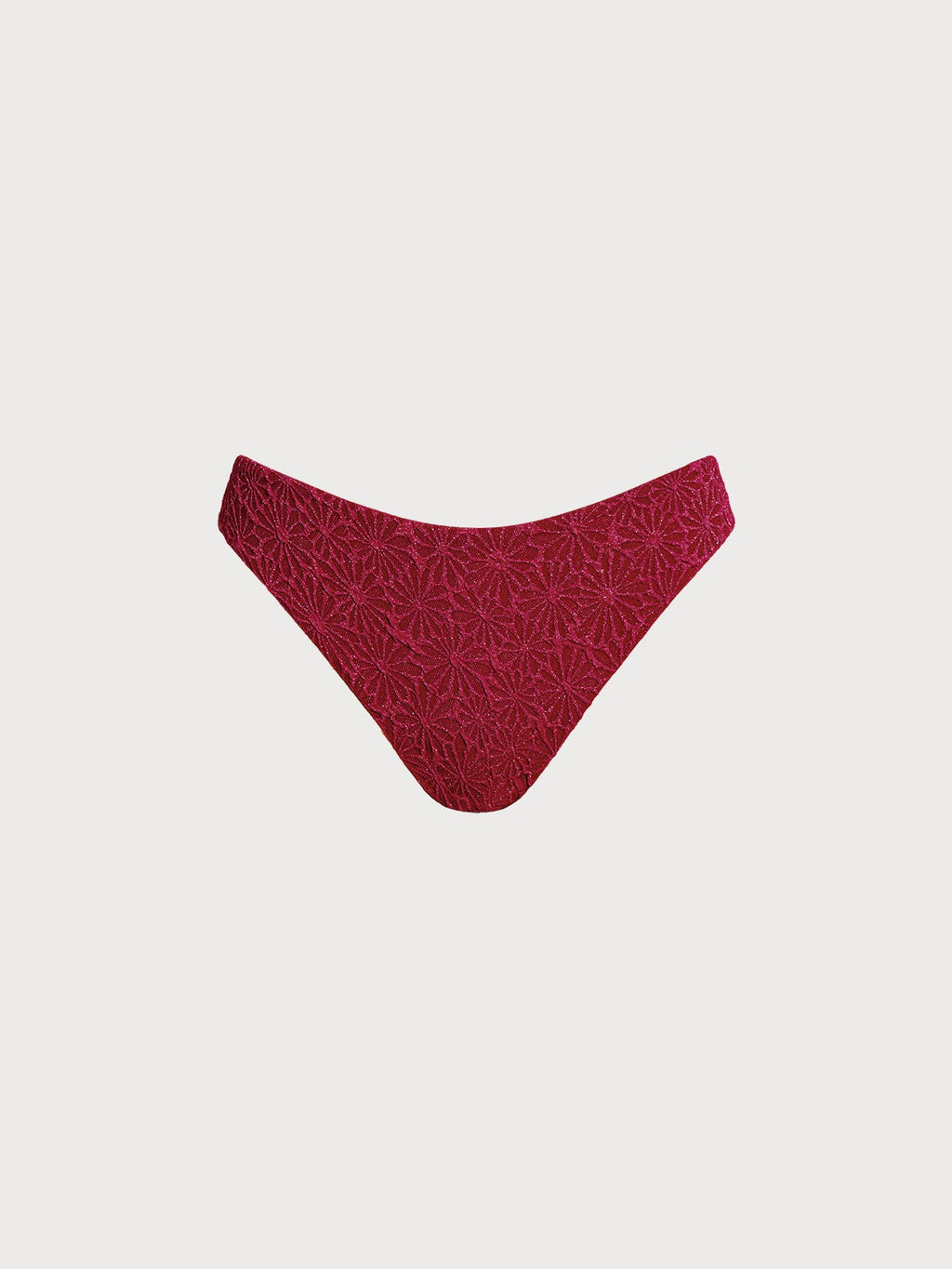 Wine Red Lurex Textured Tankini Bottom