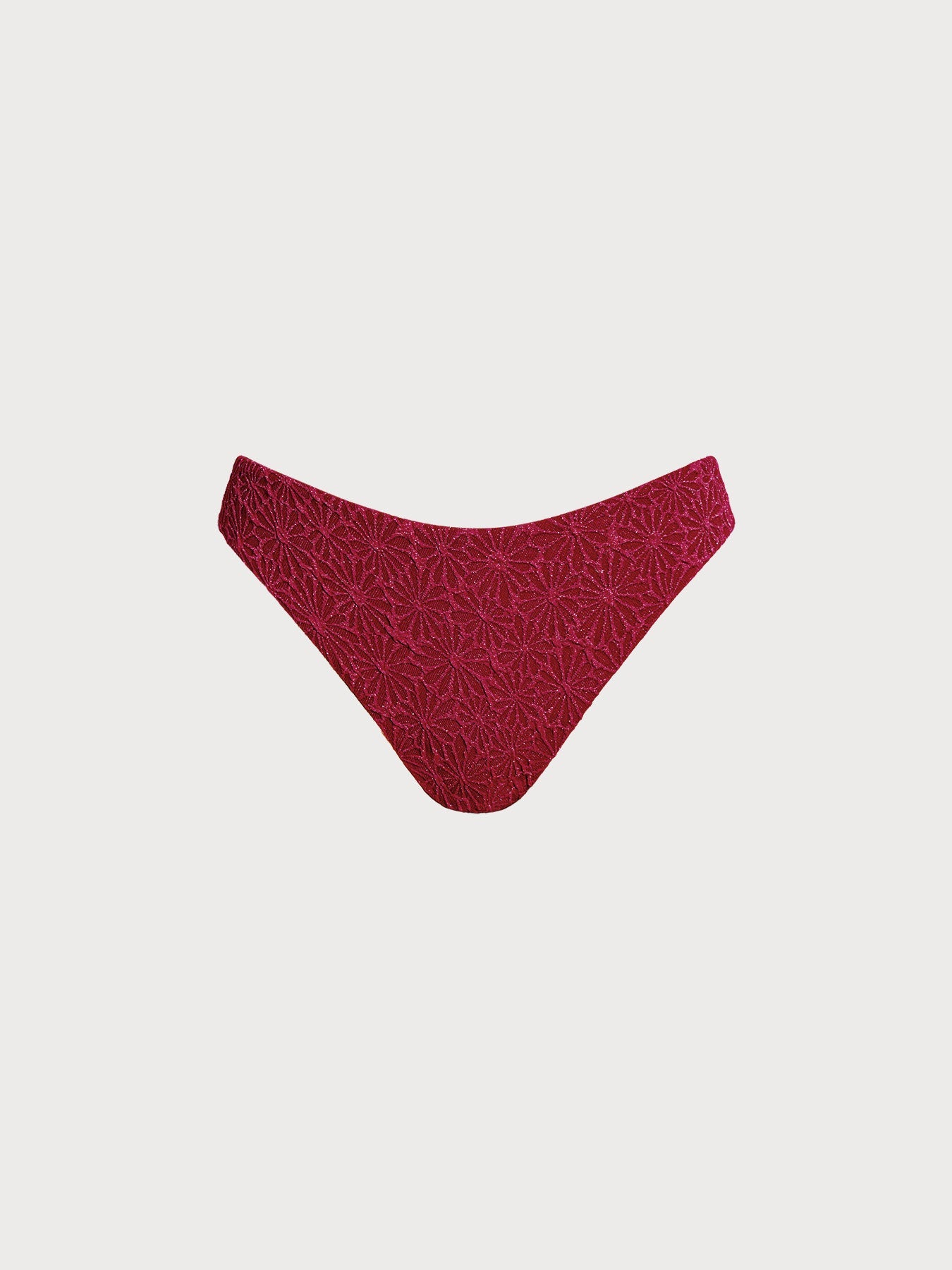 Wine Red Lurex Textured Tankini Bottom