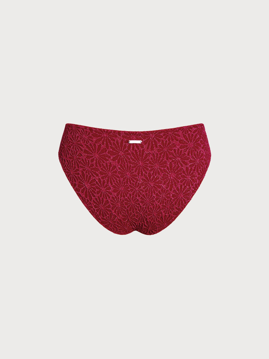 Wine Red Lurex Textured Tankini Bottom