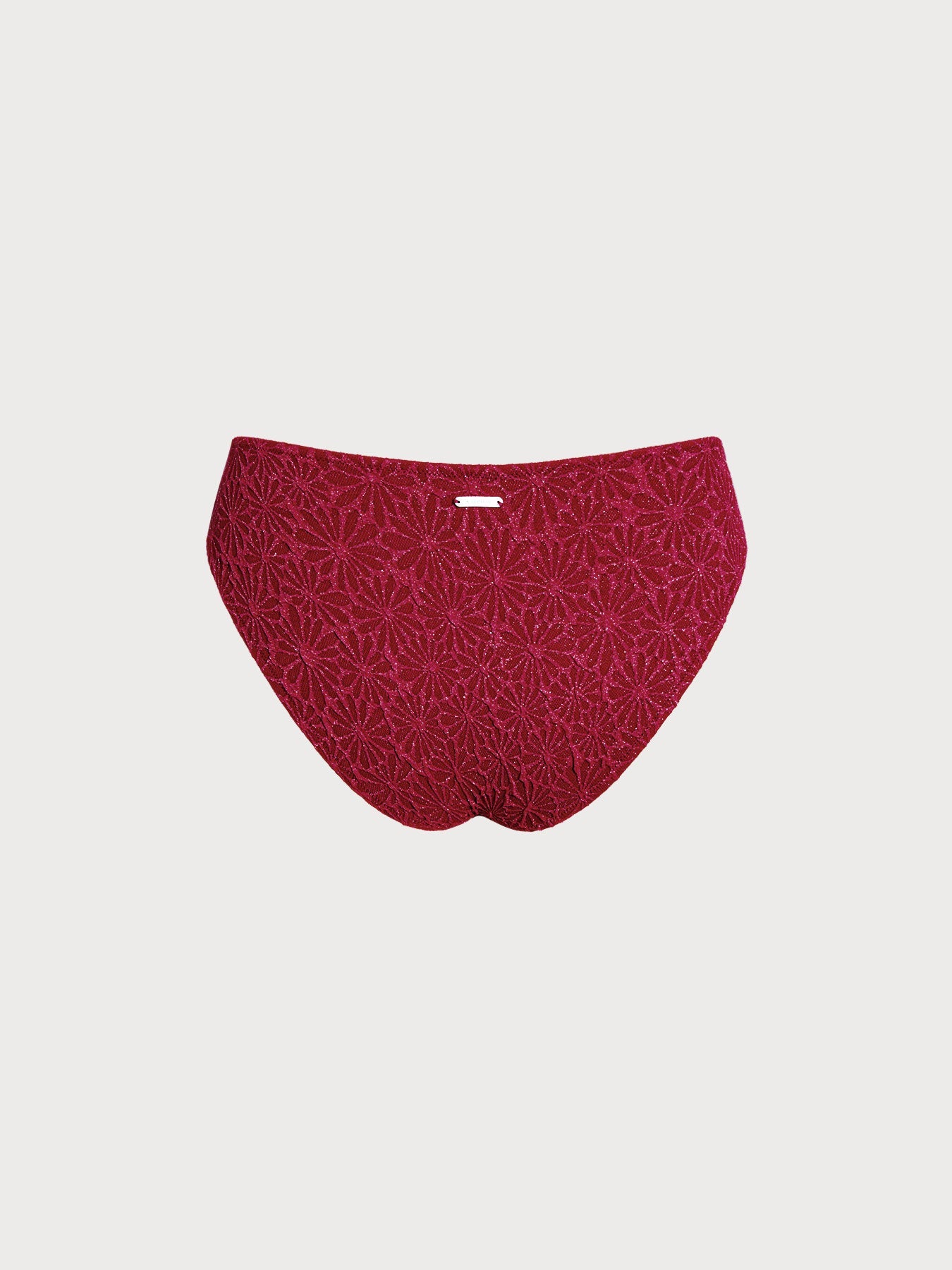 Wine Red Lurex Textured Tankini Bottom