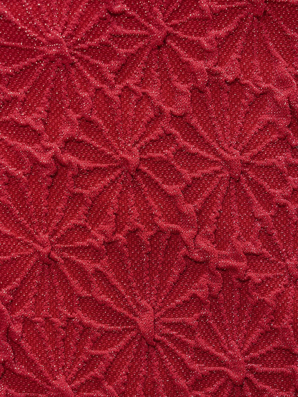 Wine Red Lurex Textured Tankini Top