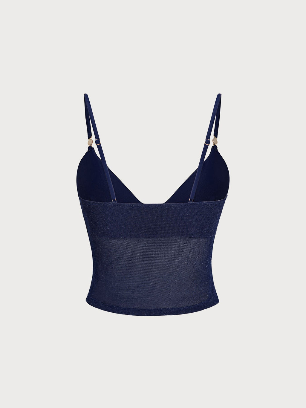 Blue Shimmer Gold-Accented Tankini Top