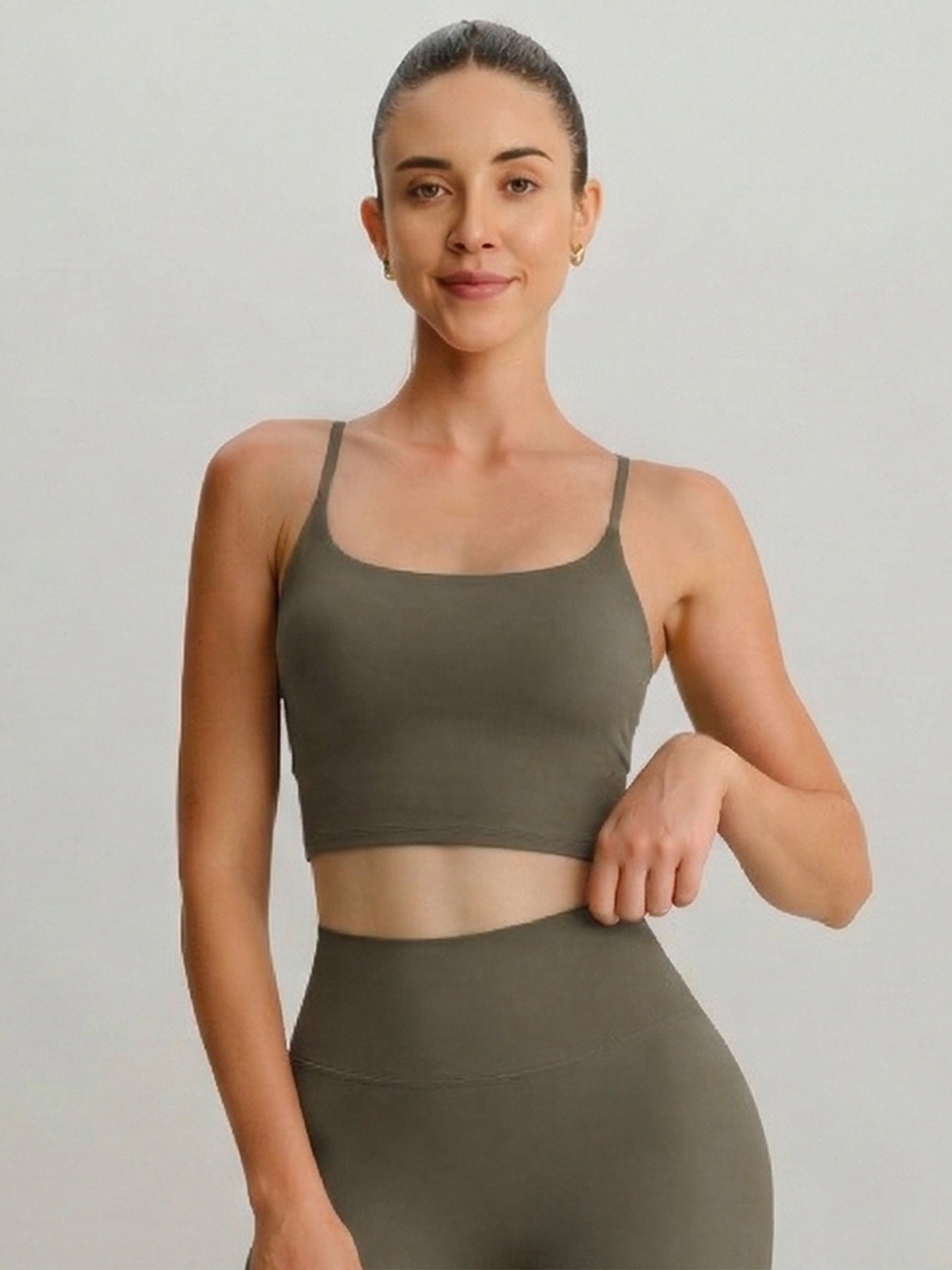 Brown X-Cross Sports Bra - Light Support