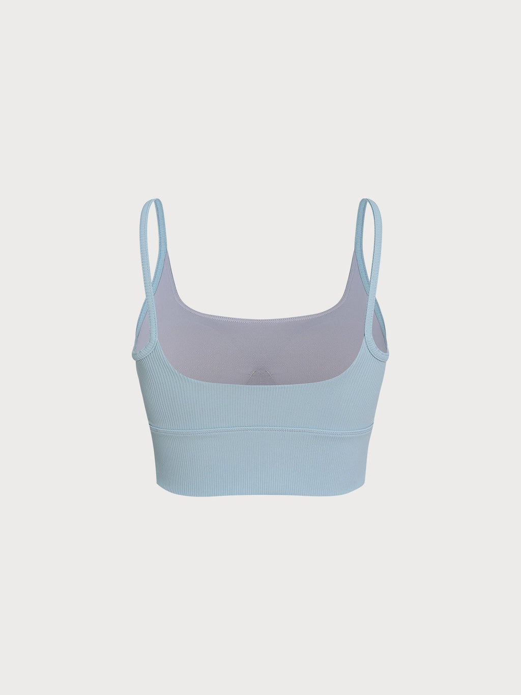 Light Blue Ribbed Square Neck Sports Cami