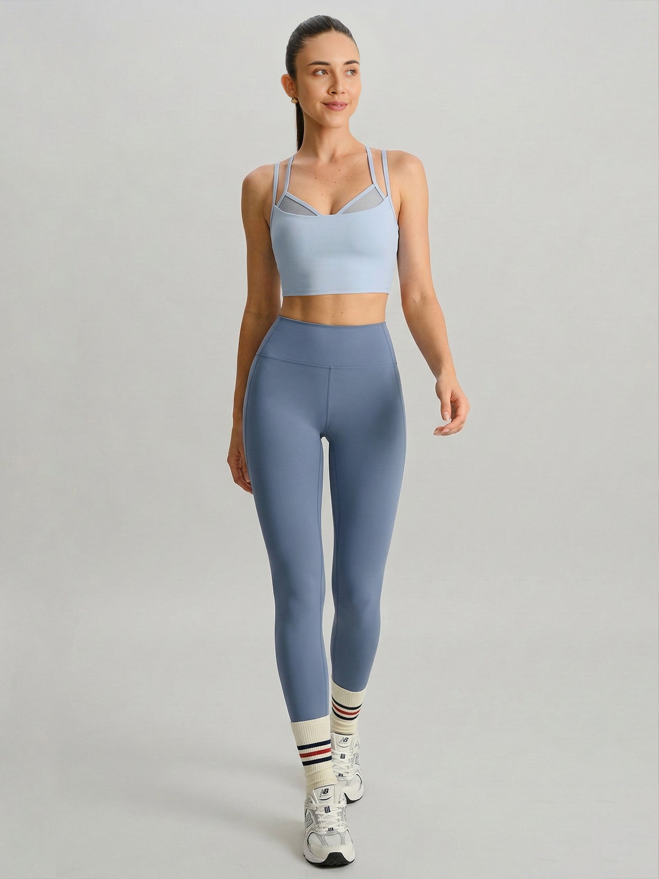 Light Blue I-back Sports Bra-Light Support