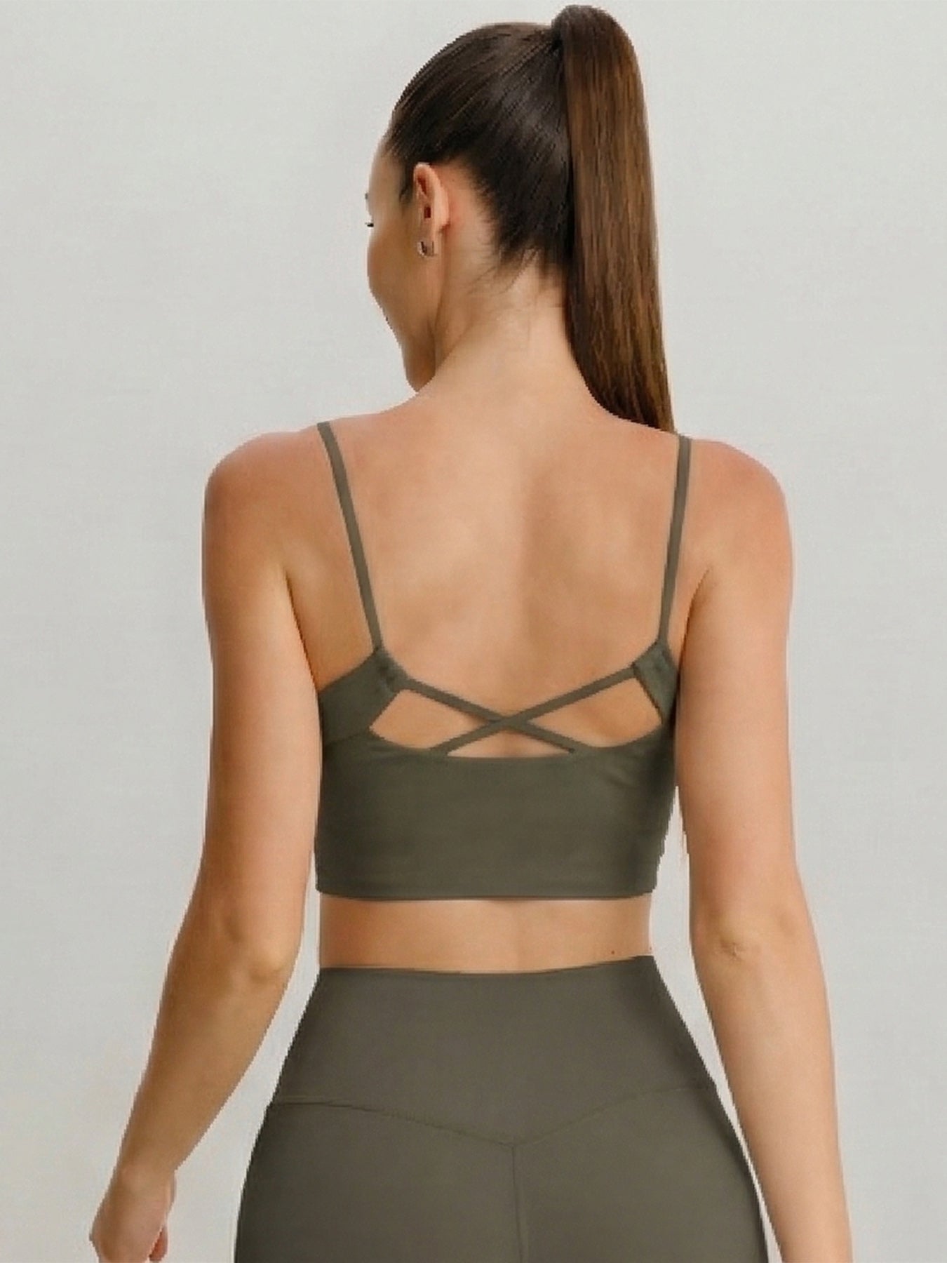 Brown X-Cross Sports Bra - Light Support