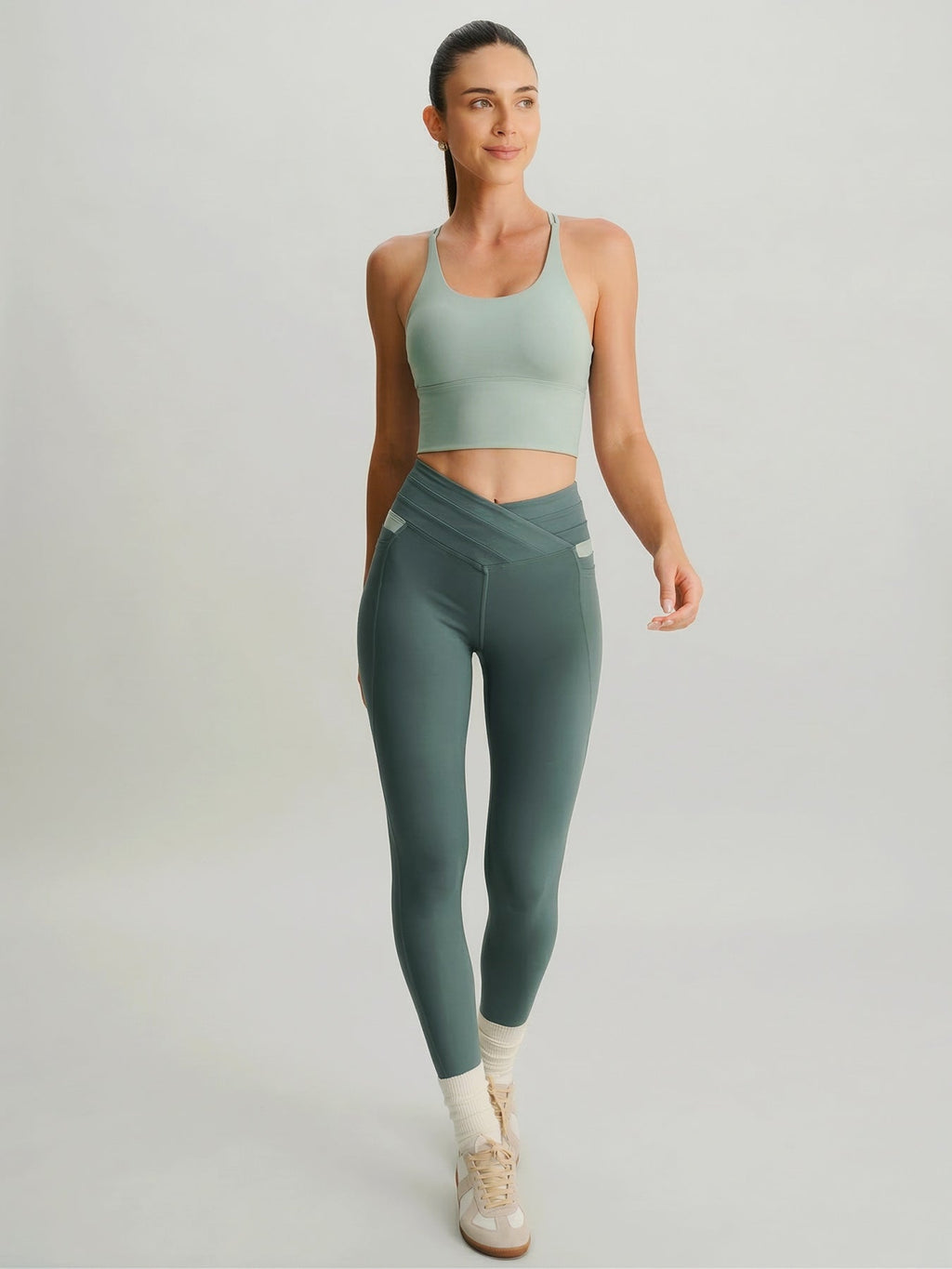 Light Green Yoga Cami - Light Support