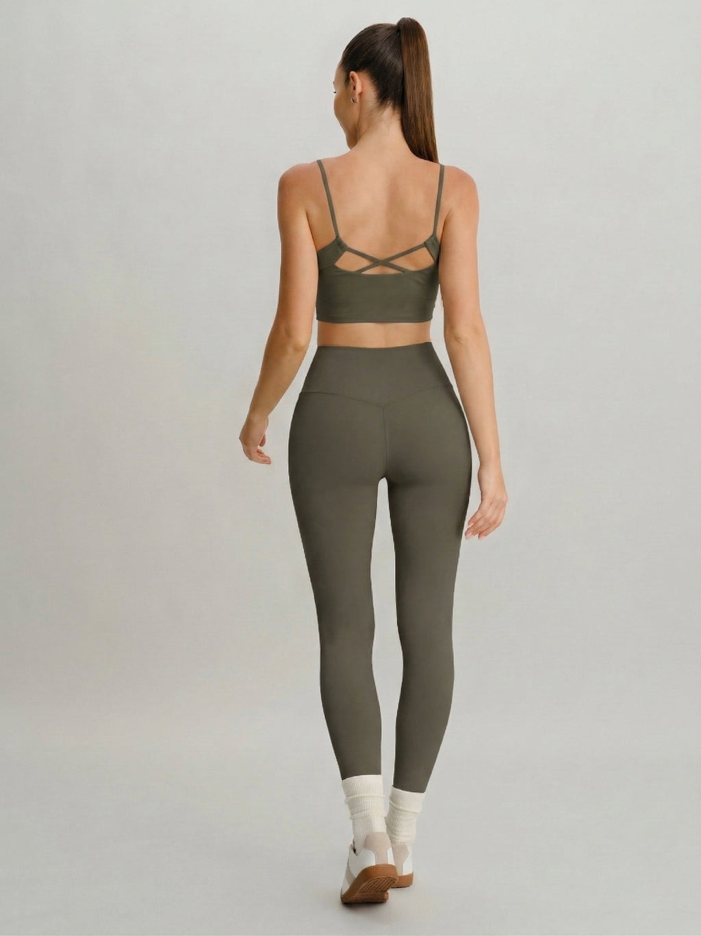 Brown X-Cross Sports Bra - Light Support