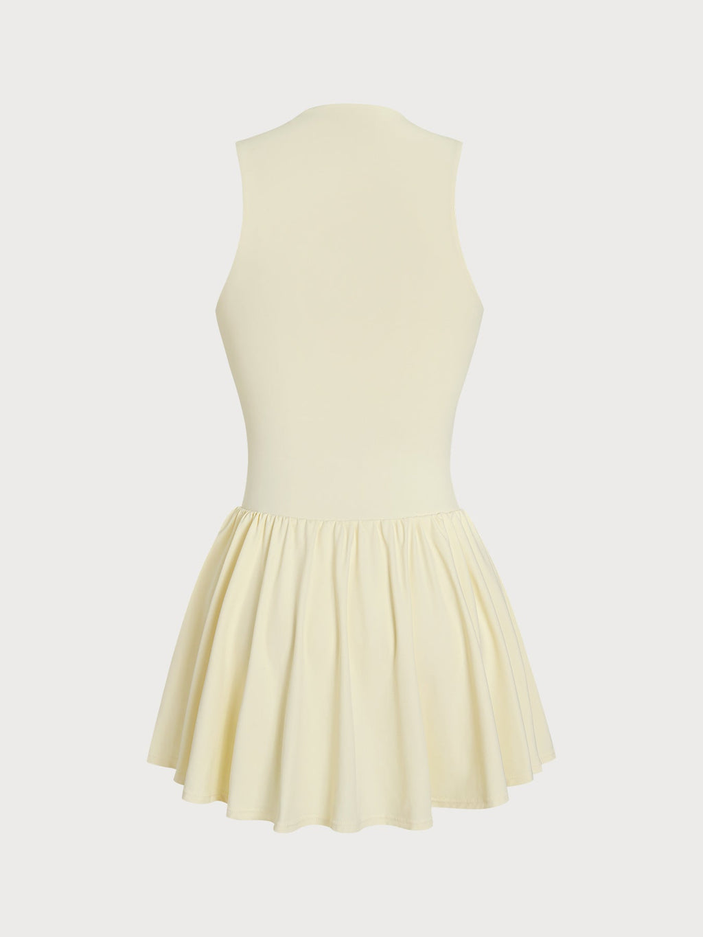Light Yellow Front Zip Line Sport Dress