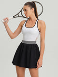 White A-Line Open Back Tennis Dress - Light Support