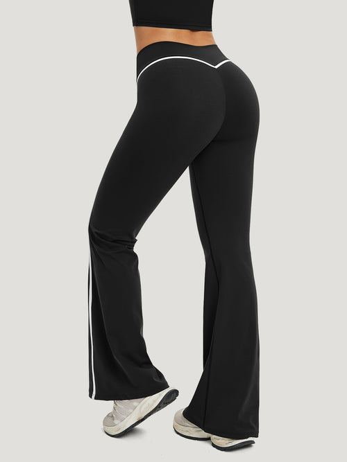 Black Contrast High Waisted Leggings 31"