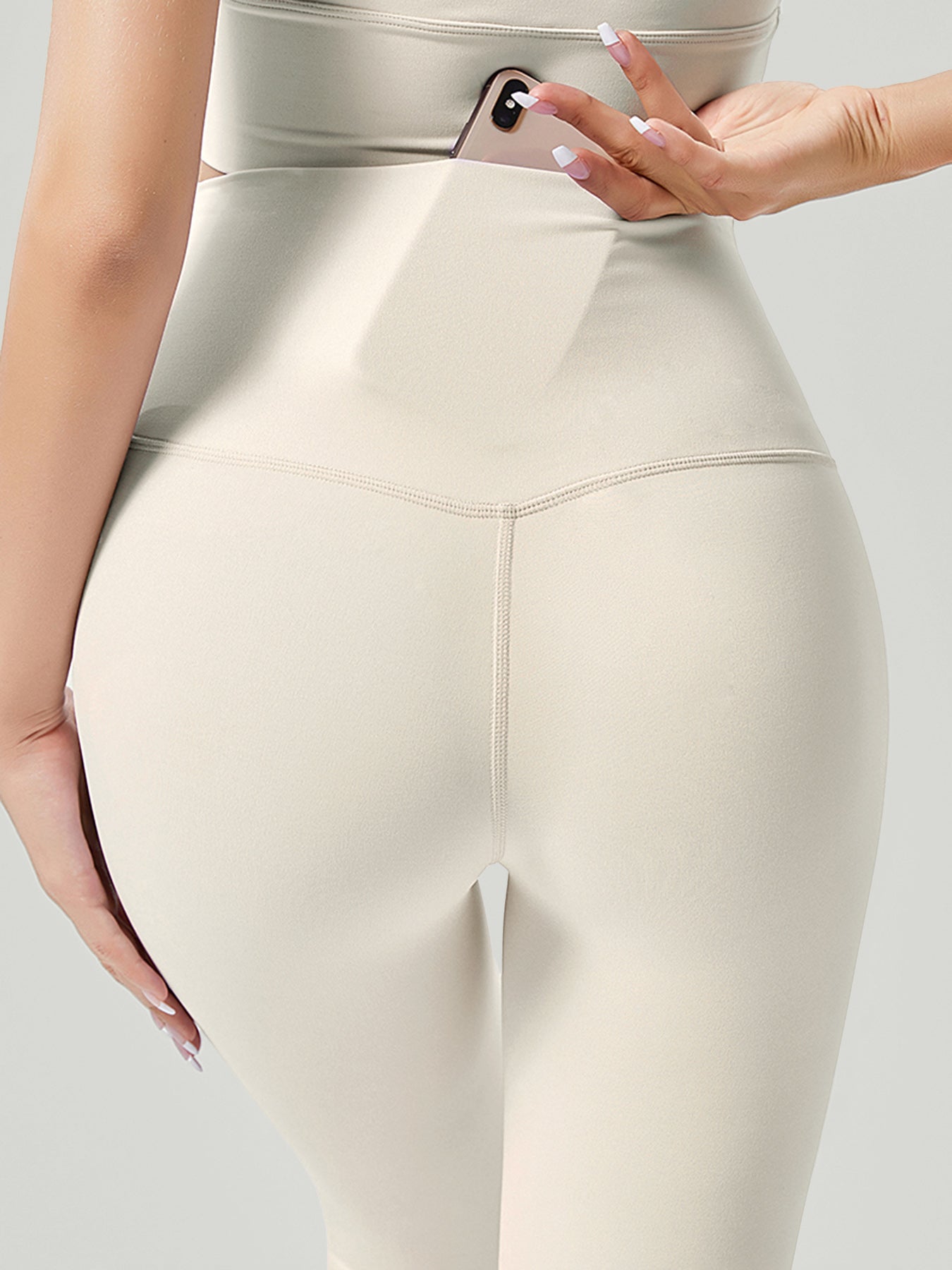 Ivory High Waisted Leggings 24"