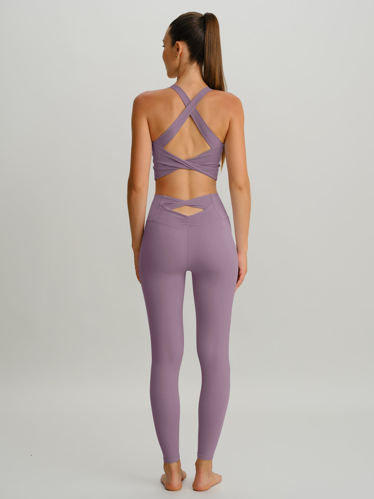 Purple Cut Out Leggings 24"