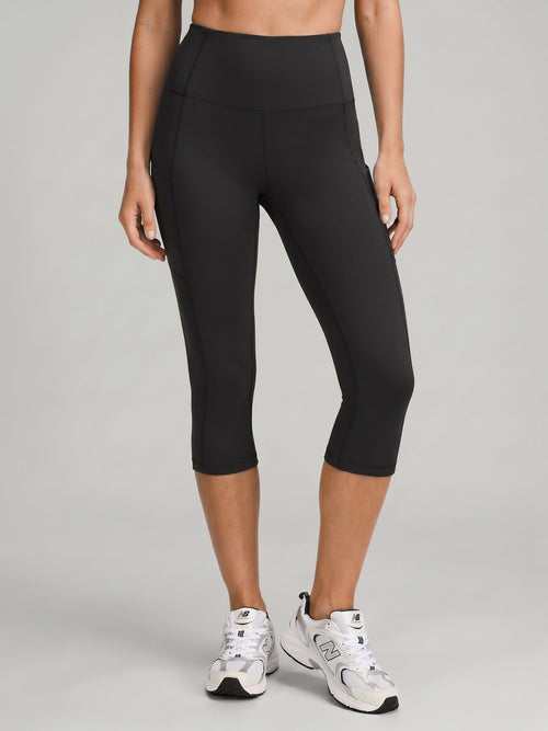 Black High Waisted Sleek Capri
