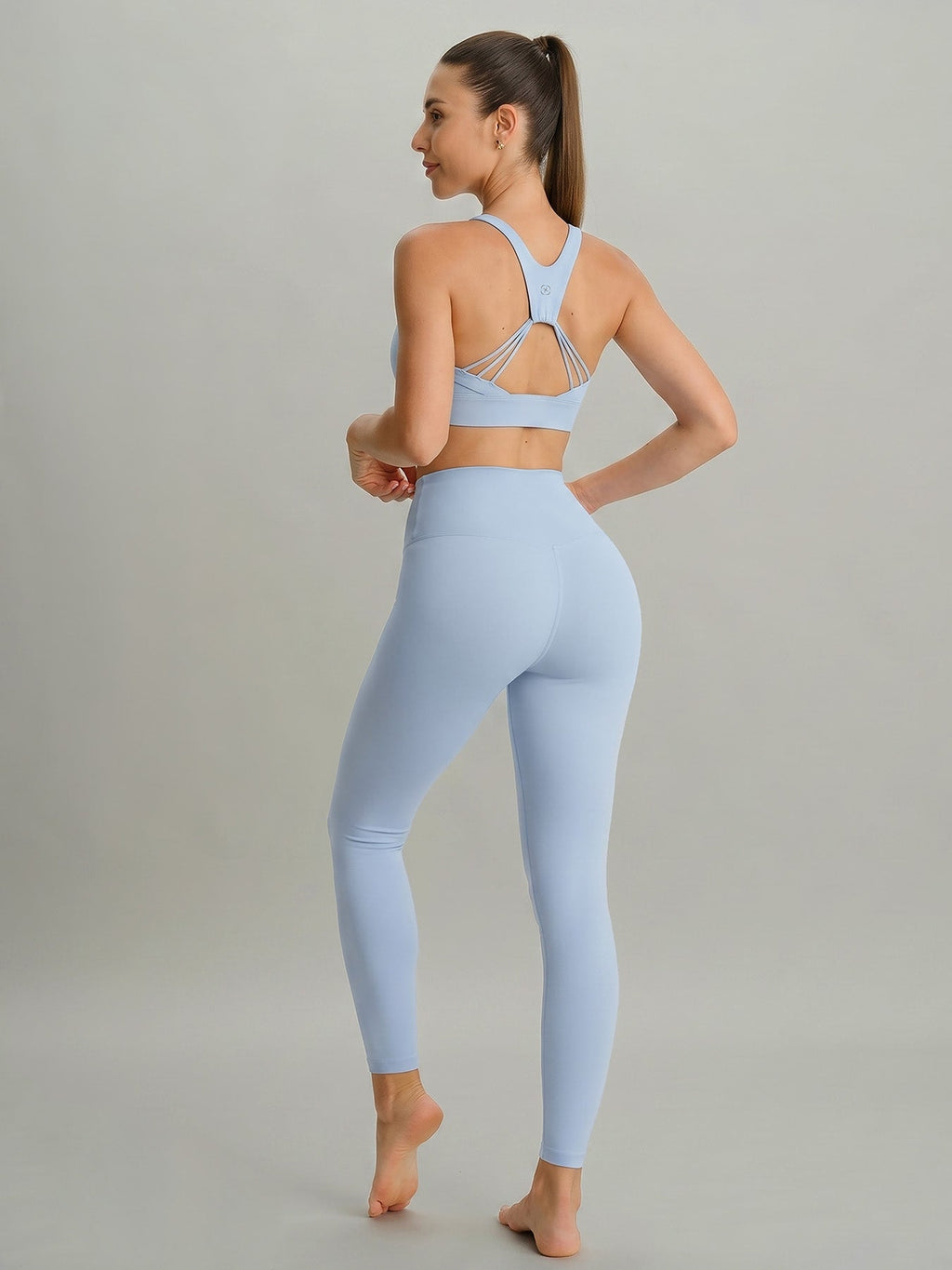 Light Blue High Waisted Leggings 24"