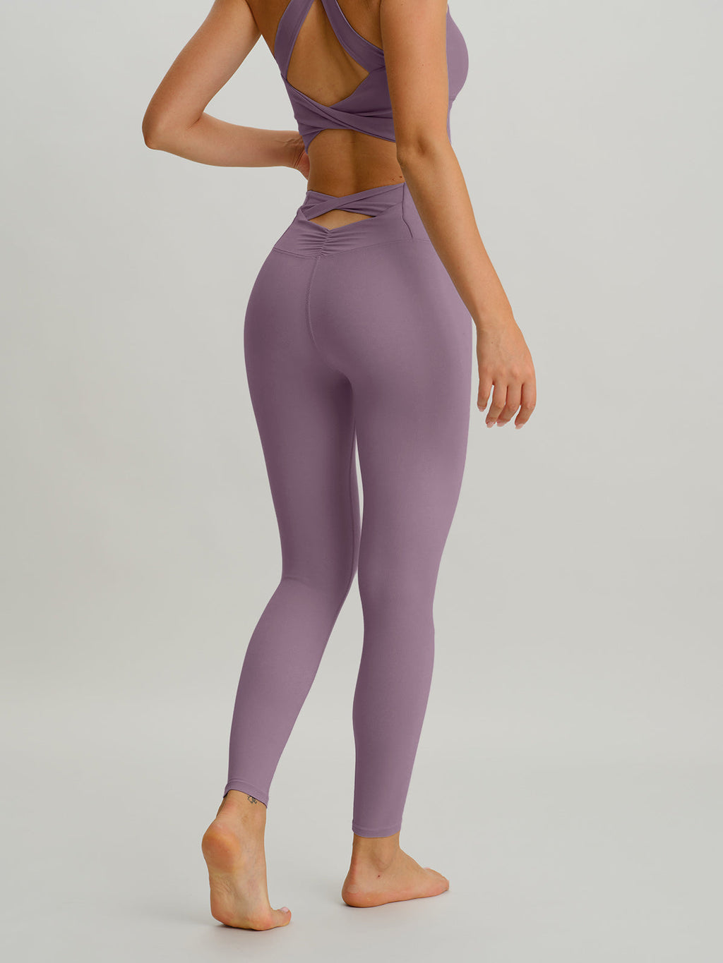 Purple Cut Out Leggings 24"