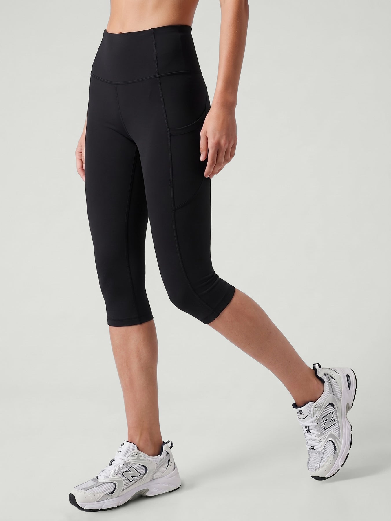 Black High Waisted Sleek Capri