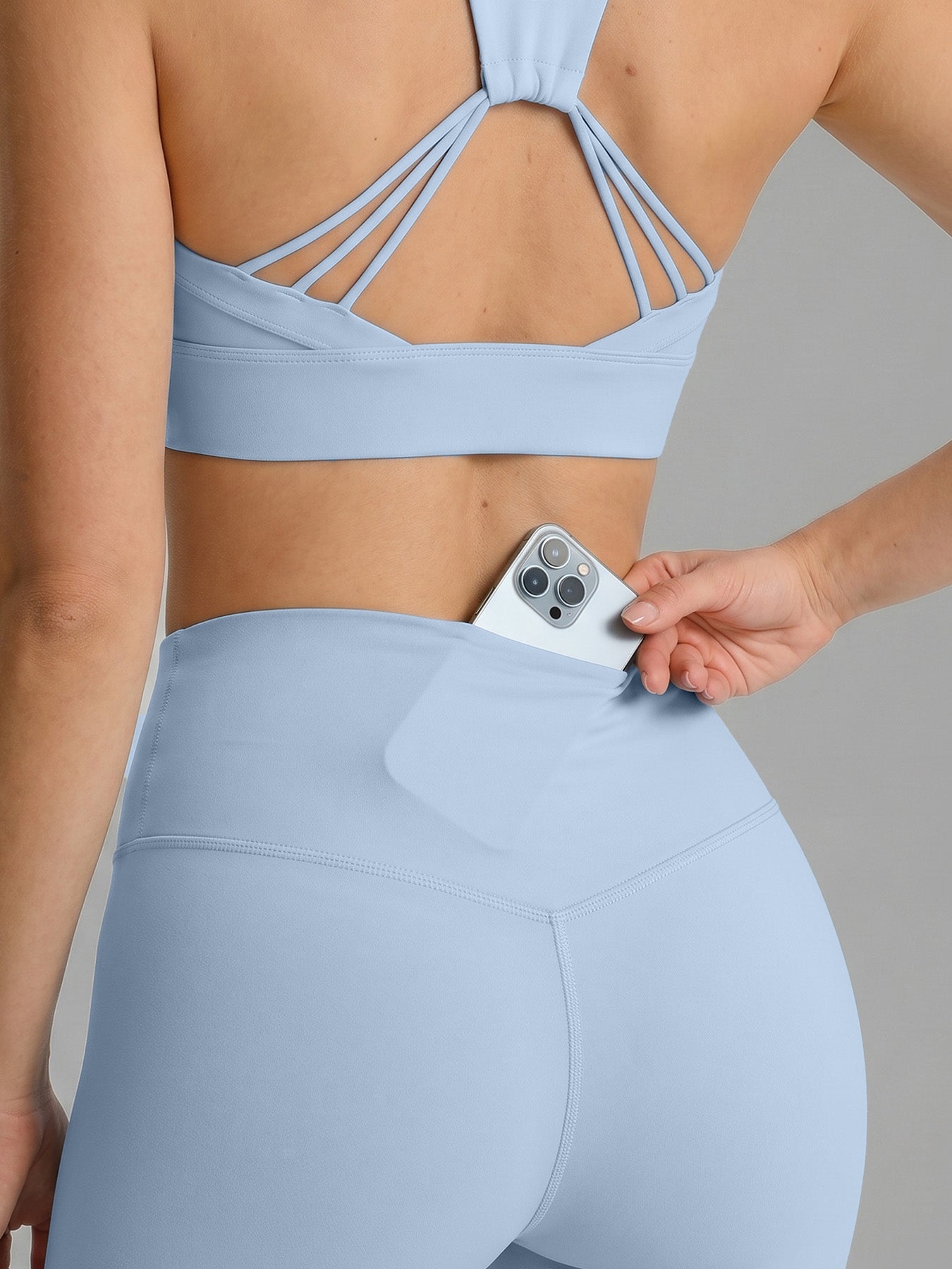 Light Blue High Waisted Leggings 24"
