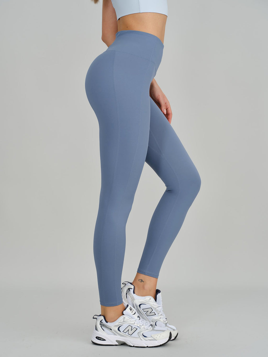 Blue High Waisted Leggings 27"