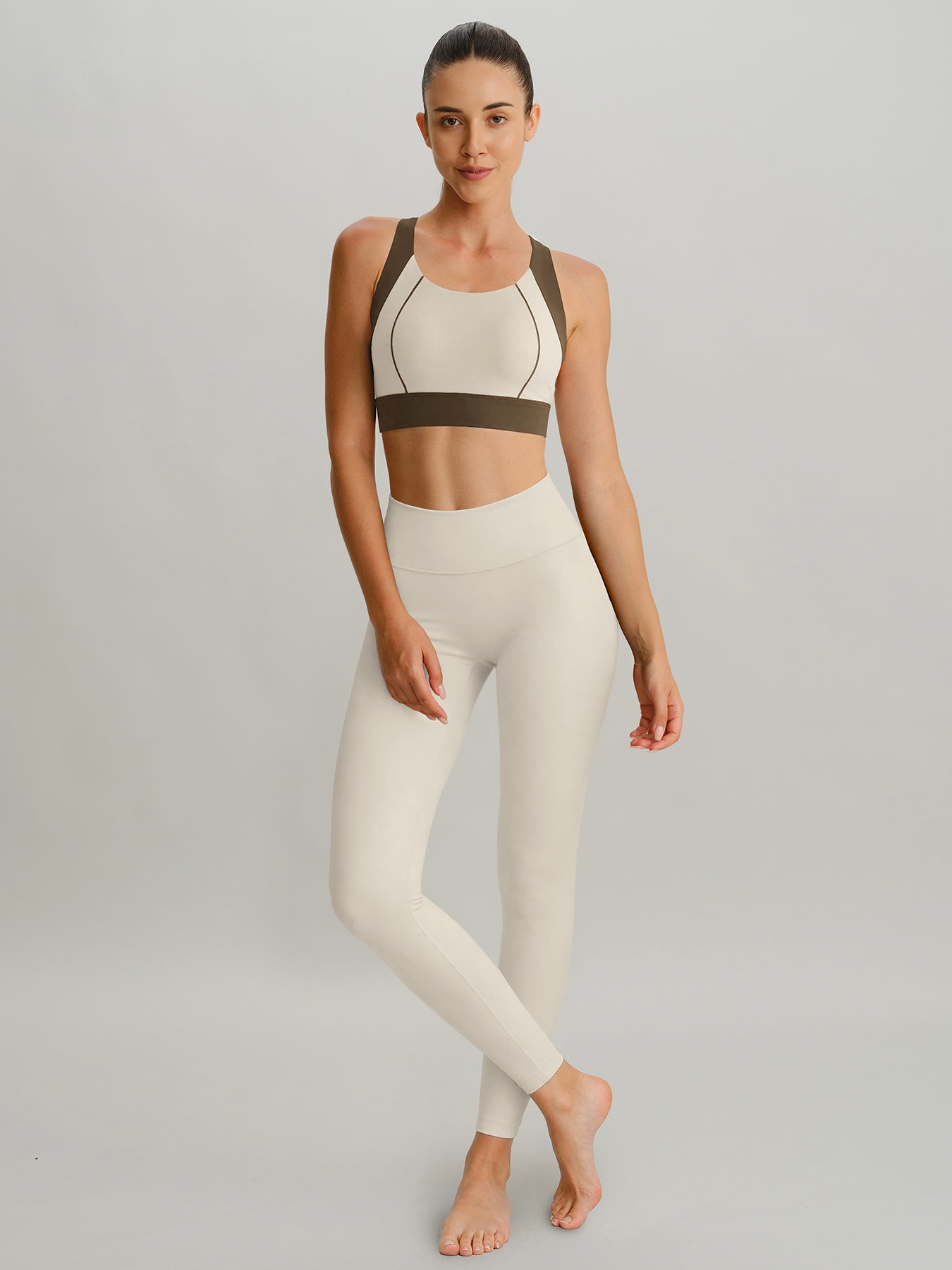 Ivory High Waisted Leggings 24"