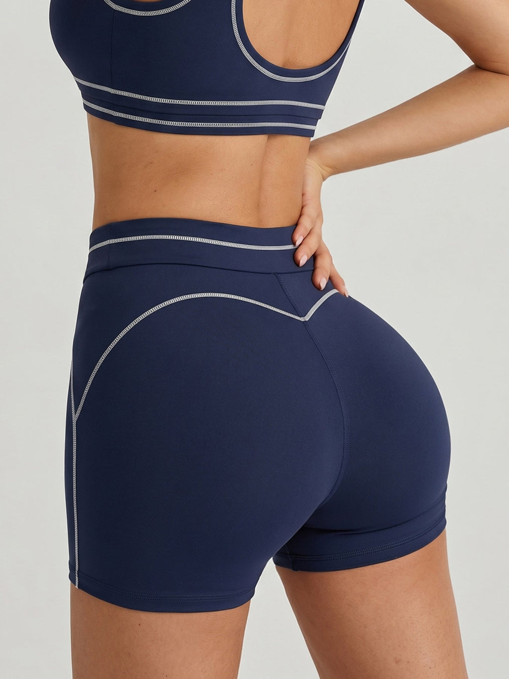 Navy Line Workout Shorts