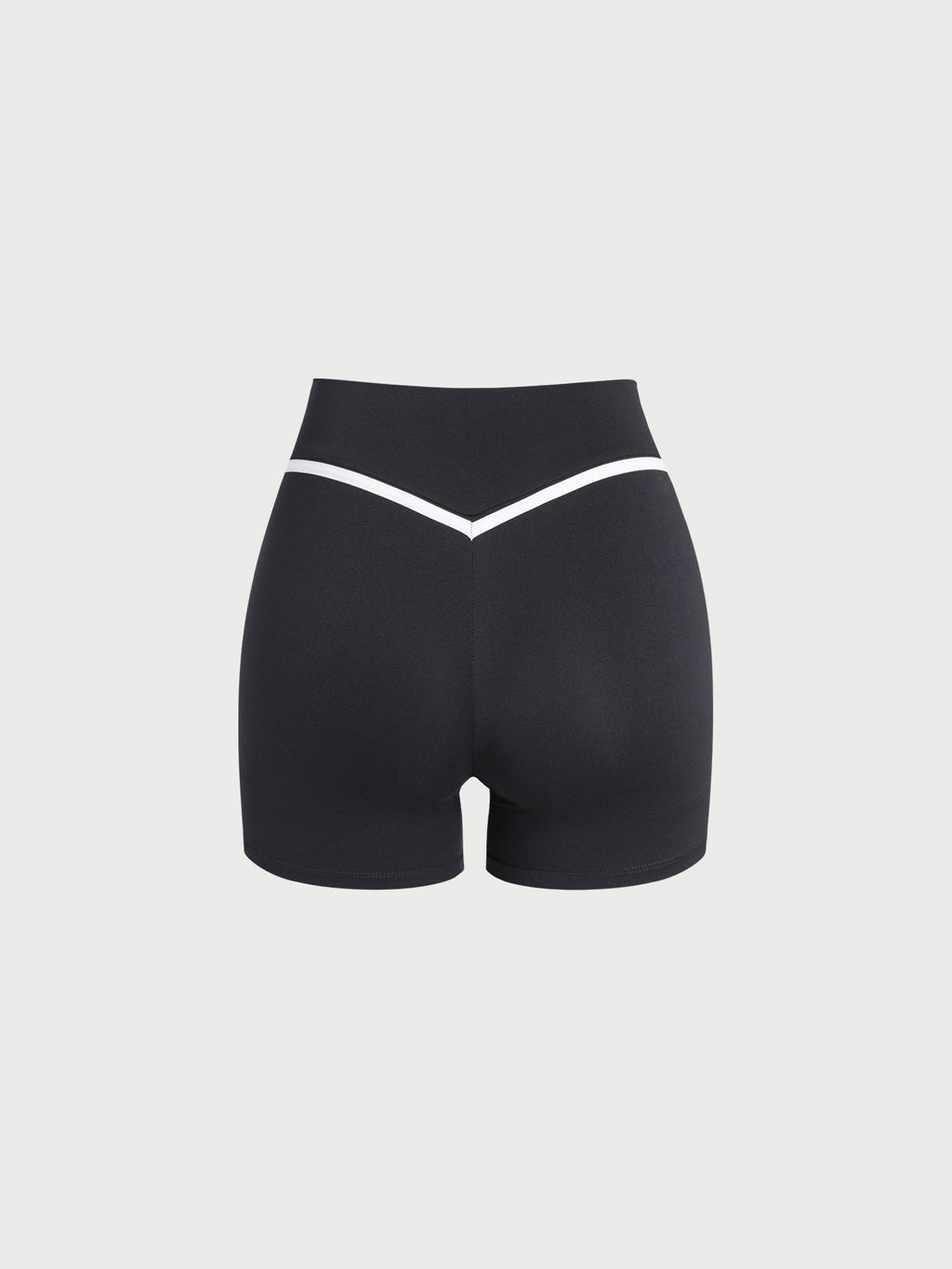 Black Contrast Trim High Waist Biker Shorts 3"