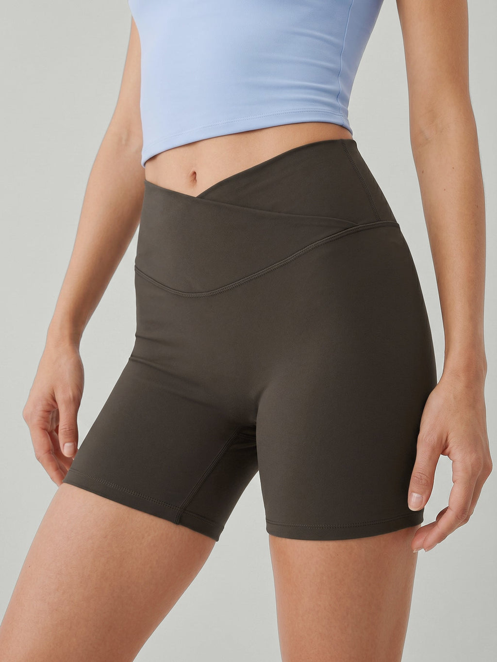 Dark Coffee High Waisted Shorts 3"