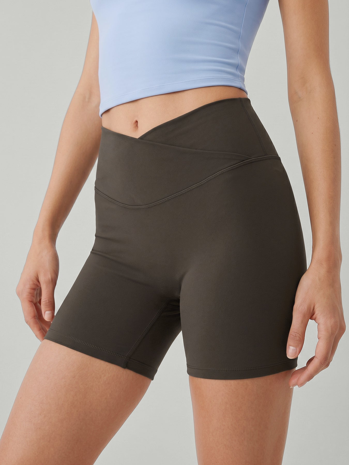 Dark Coffee High Waisted Shorts 3"