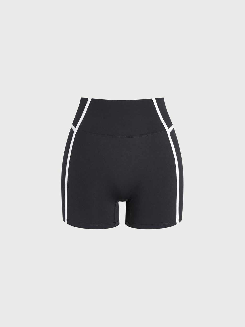 Black Contrast Trim High Waist Biker Shorts 3"