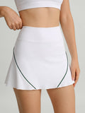 White Ribbed A-Line Sports Skirt