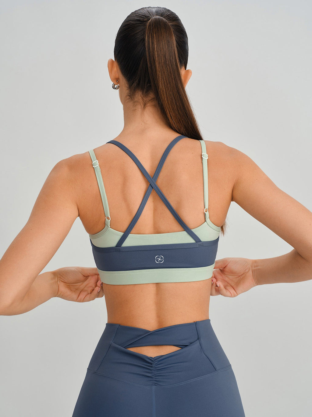 Blue Contrast Bralette Sports Bra