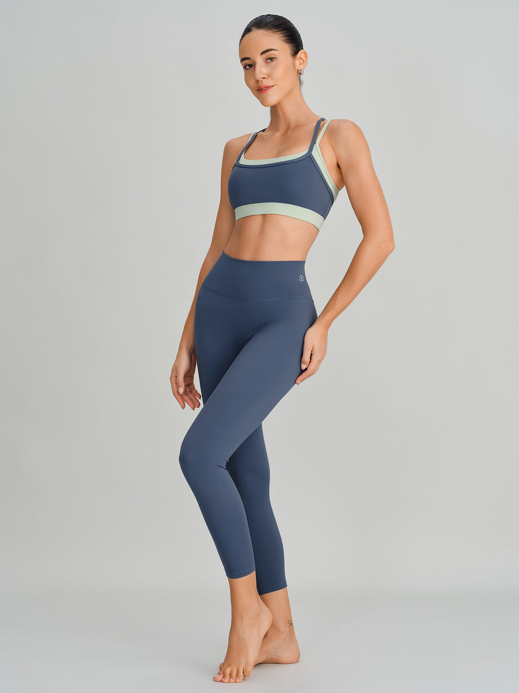 Blue Contrast Bralette Sports Bra