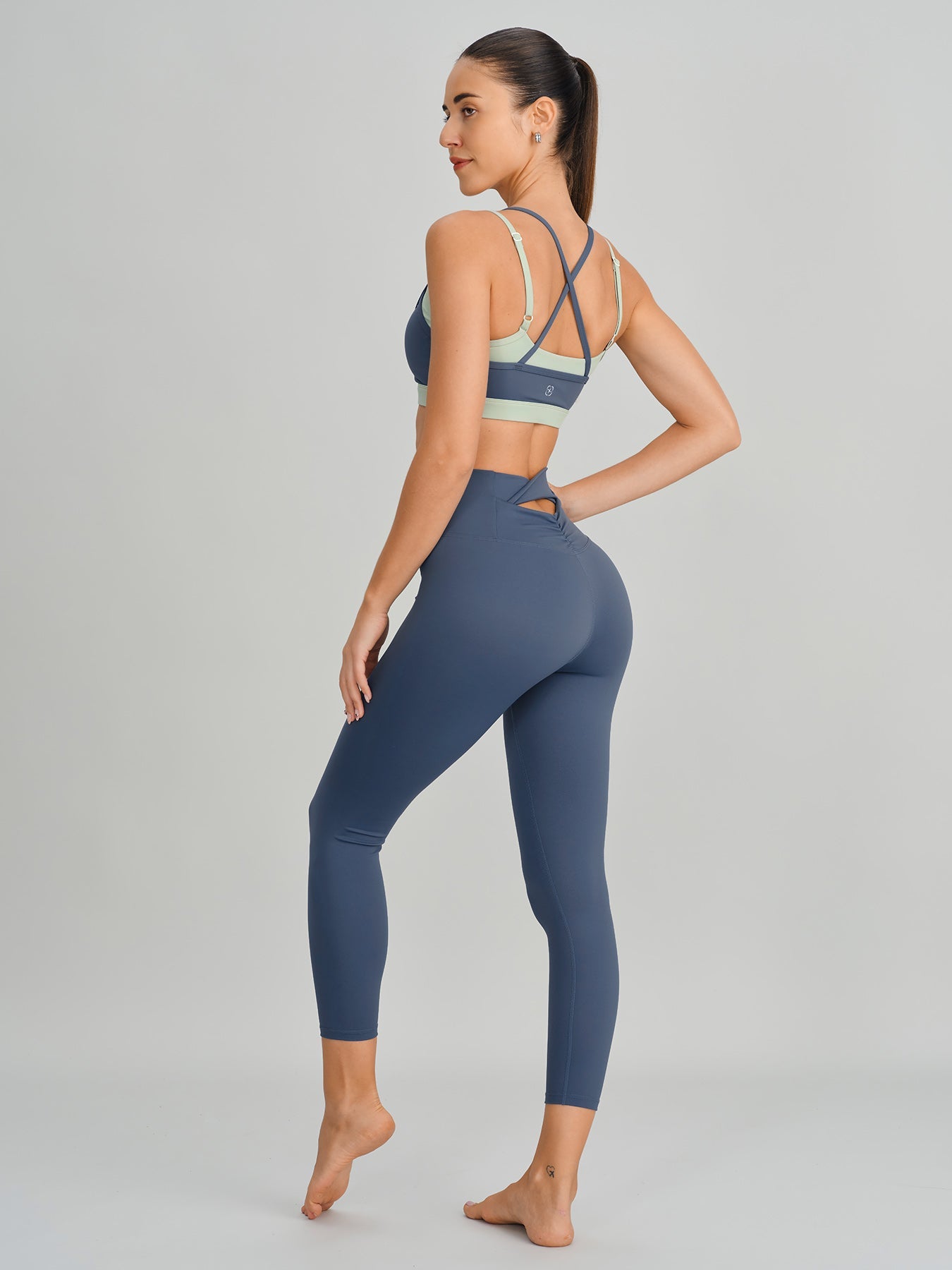 Blue Contrast Bralette Sports Bra