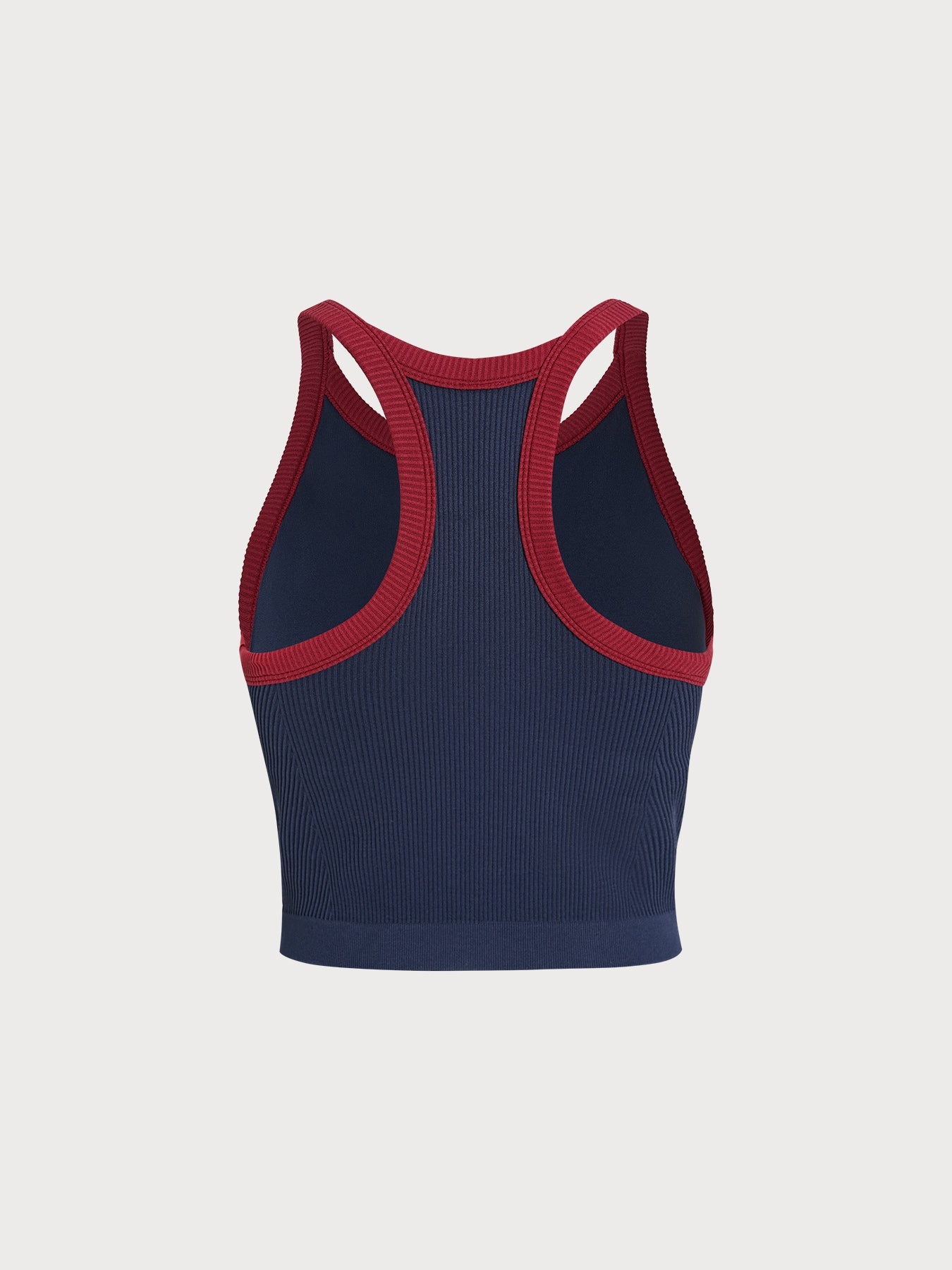 Navy Contrast Trim Seamless Tank Top