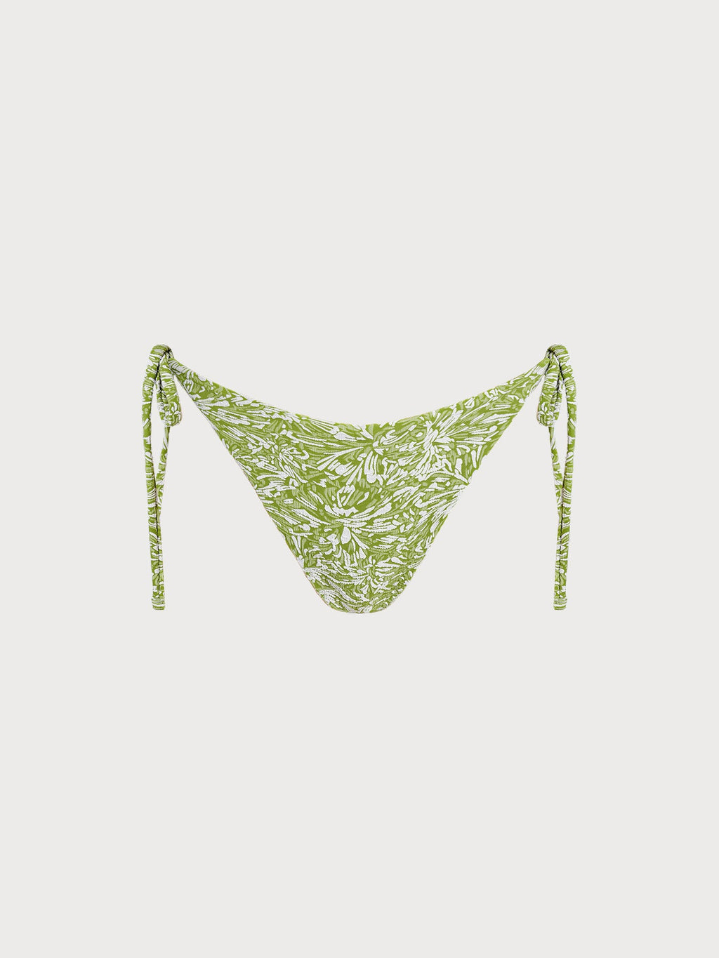 Light Green Textured Tie Bikini Bottom