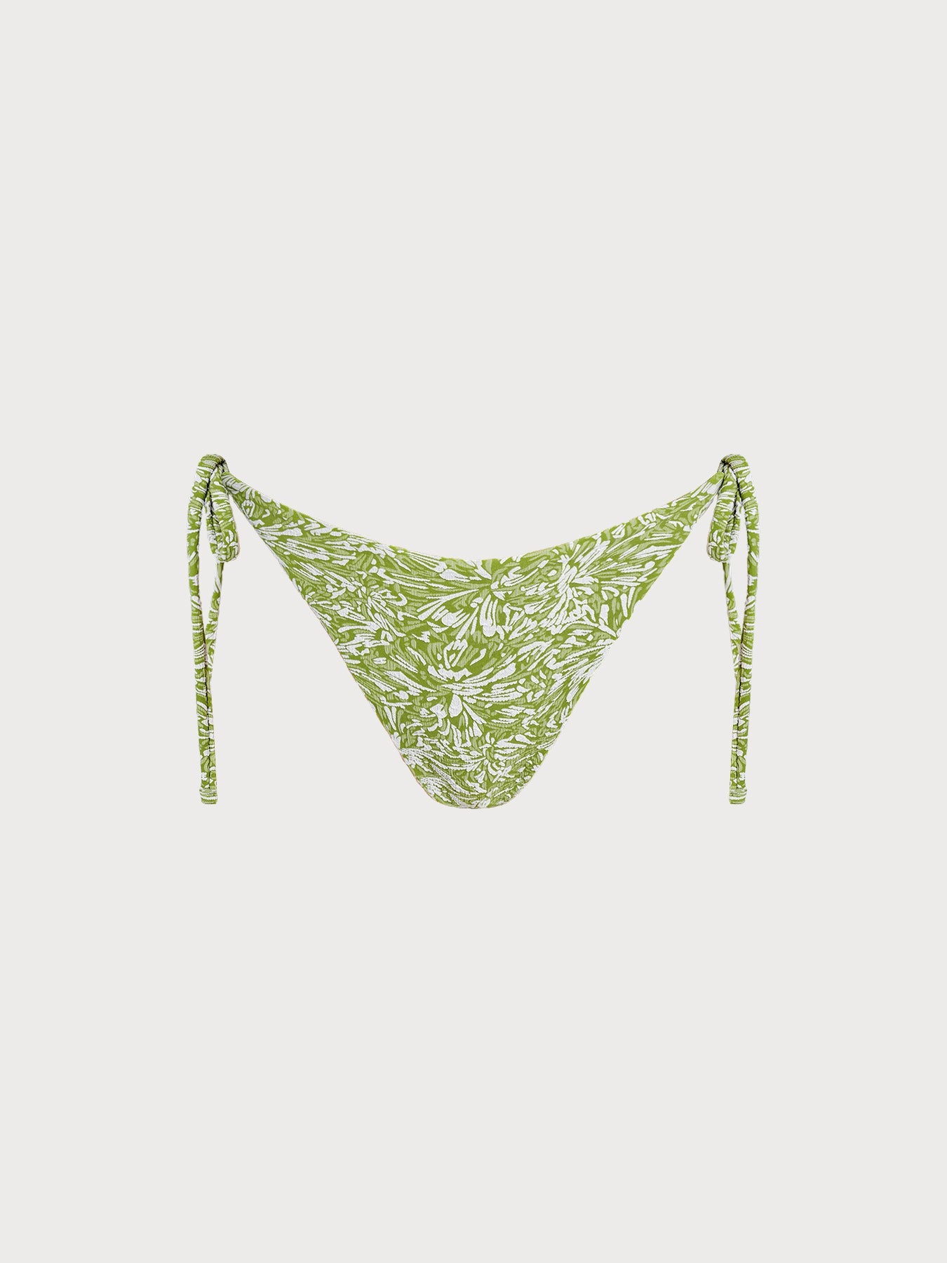 Light Green Textured Tie Bikini Bottom