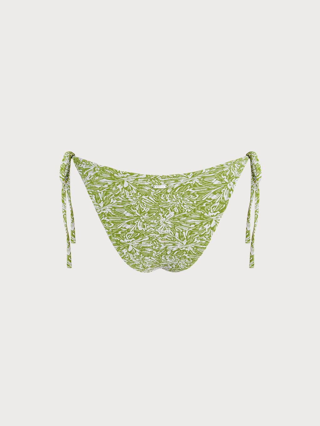 Light Green Textured Tie Bikini Bottom